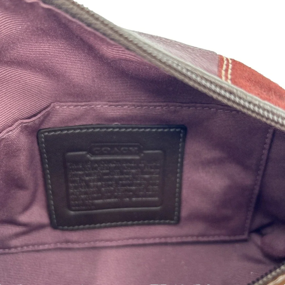 Coach Holiday Patchwork Small Hobo Bag Multi Leather Suede Jacquard Brown‎ Gold